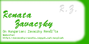 renata zavaczky business card